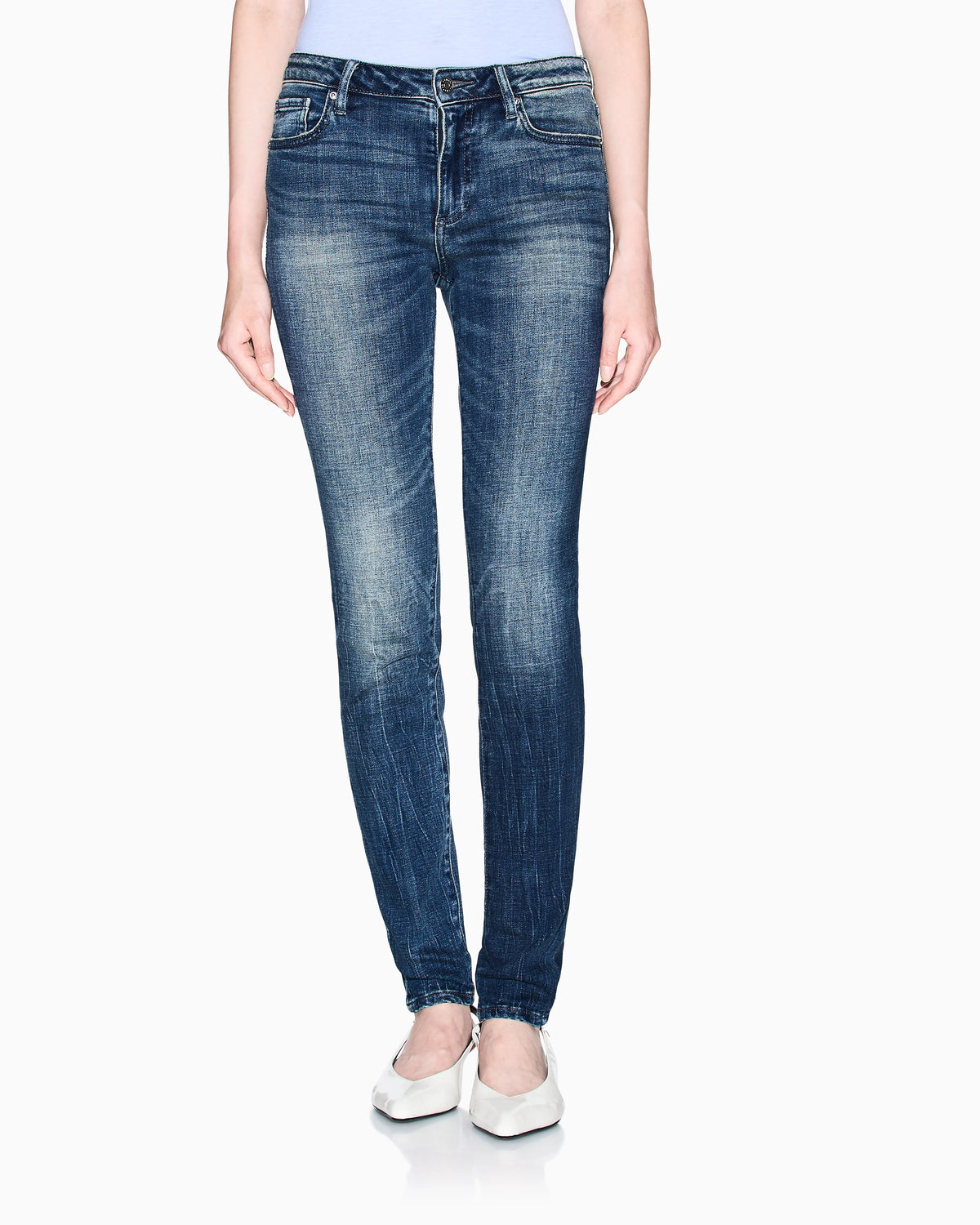 Super skinny used effect jeans