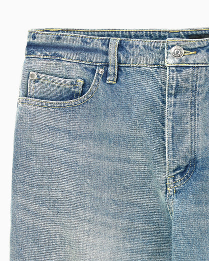 High-waisted rigid denim jeans with a carrot fit Icon