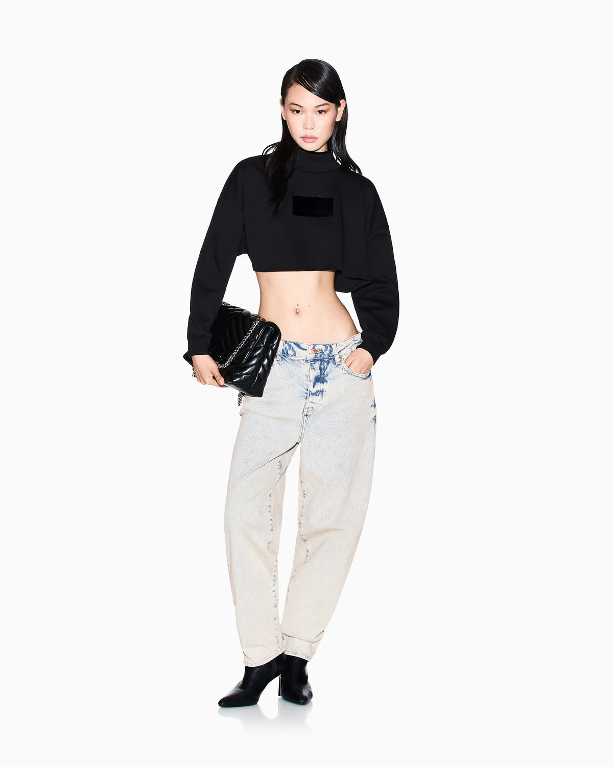 Faded cotton denim jeans