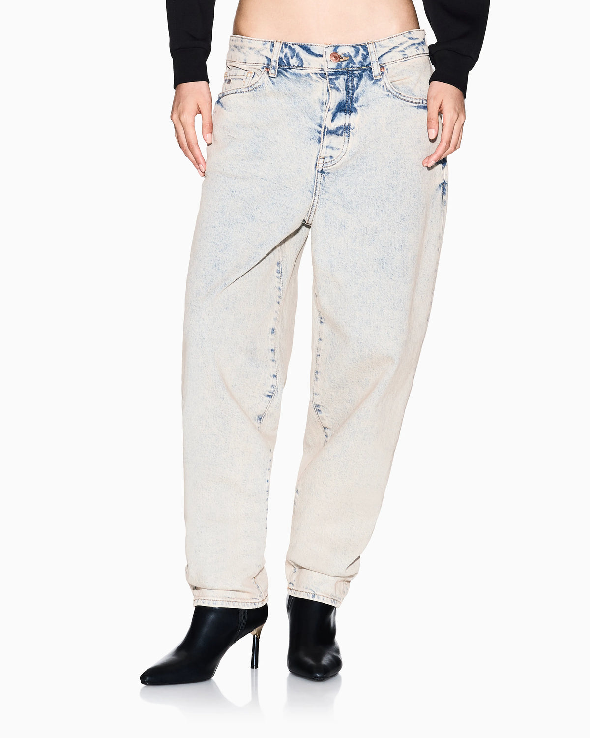 Faded cotton denim jeans