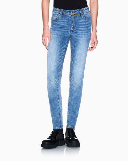 Super Skinny Jeans in Indigo Blue Stretch Denim