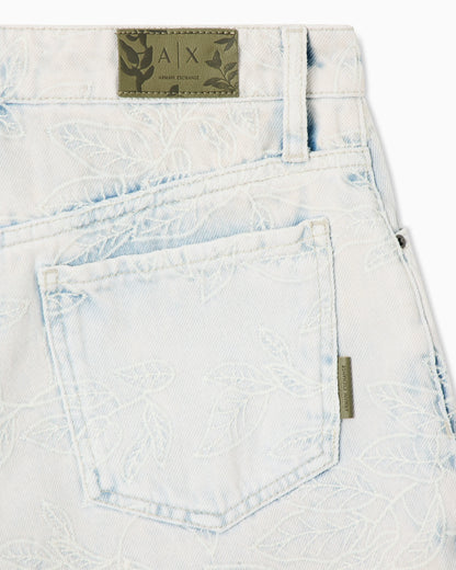 Vintage Bleached Denim Shorts with Used Effect