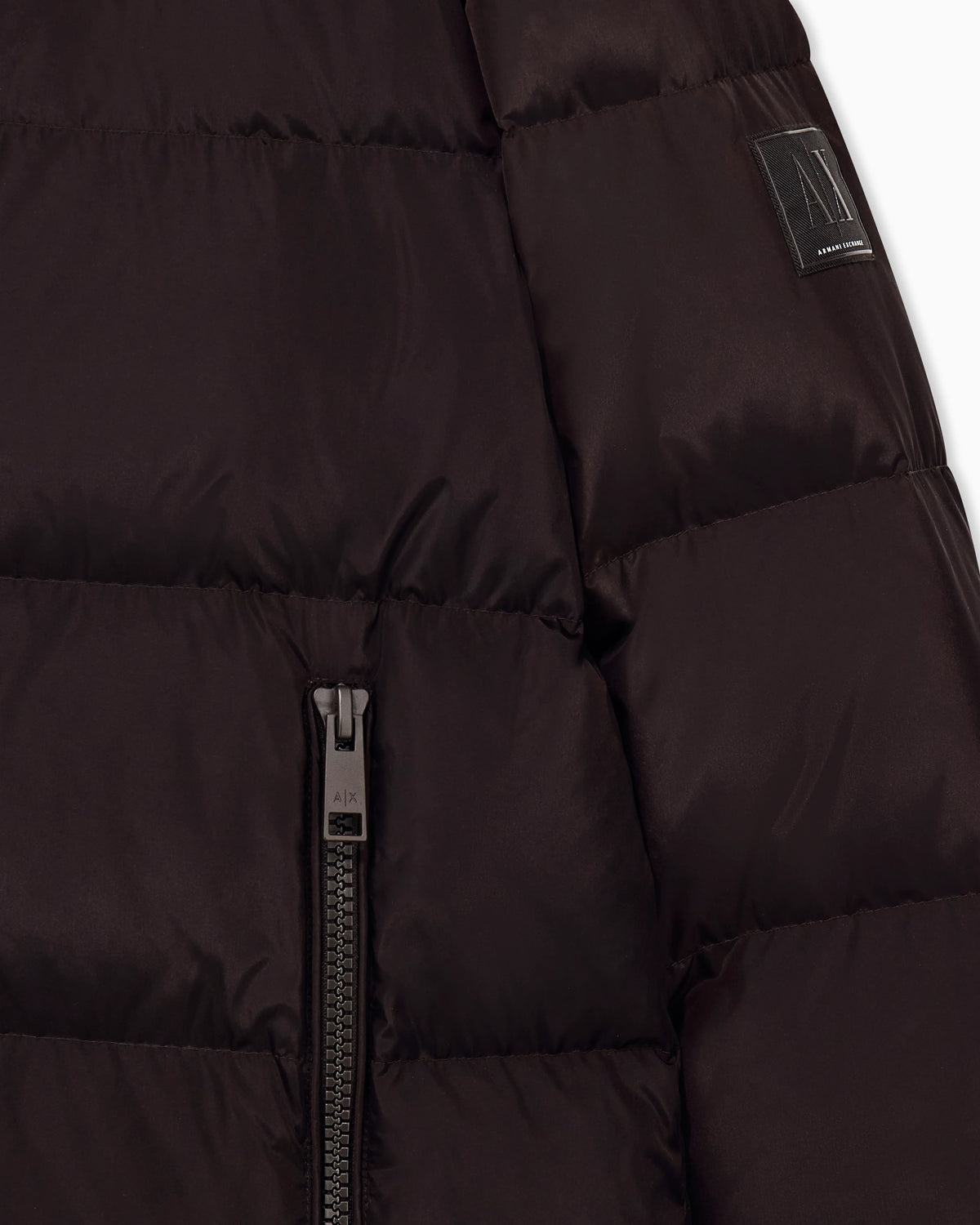 Quilted down puffer coat with a hood and zip pockets Icon