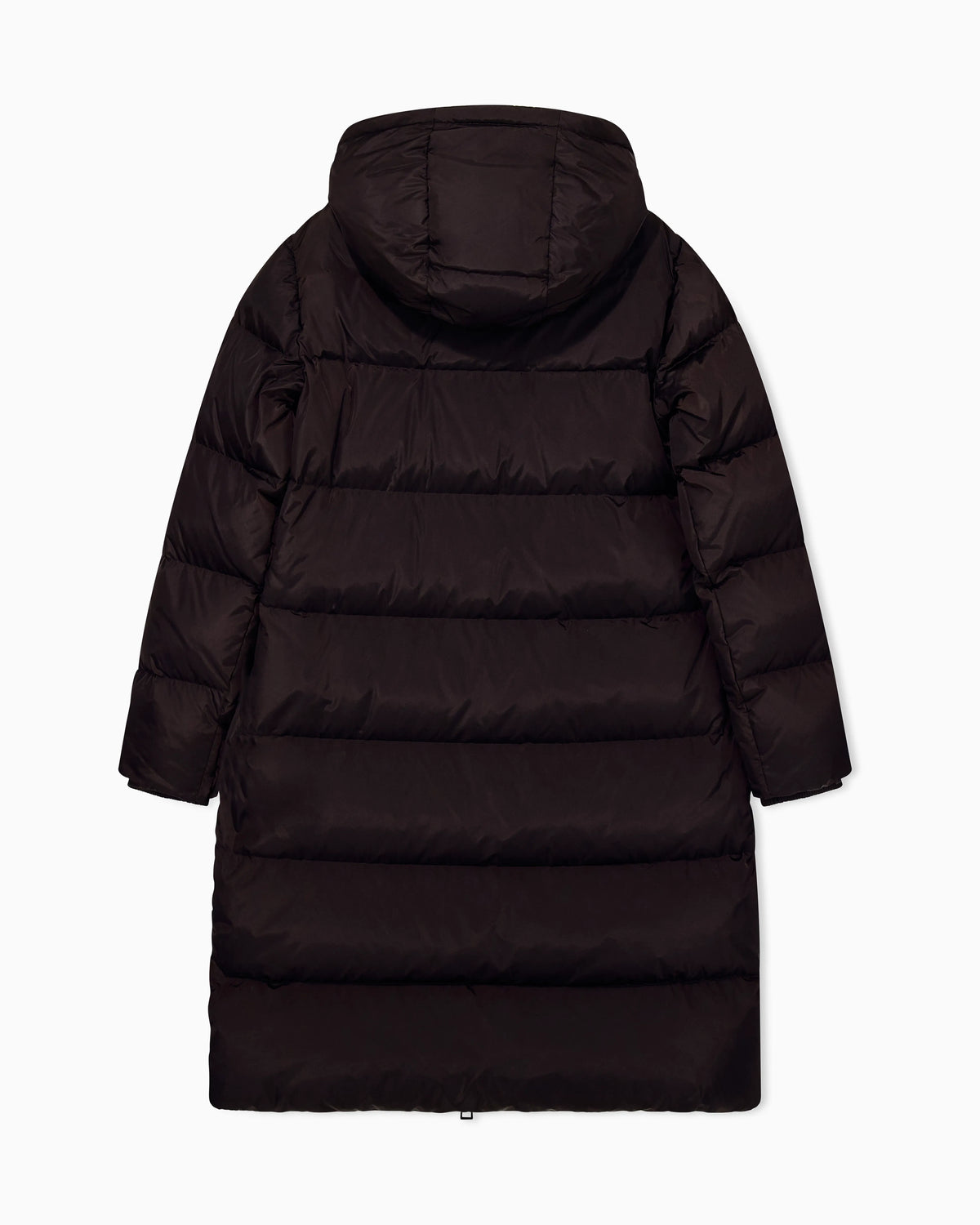 Quilted down puffer coat with a hood and zip pockets Icon
