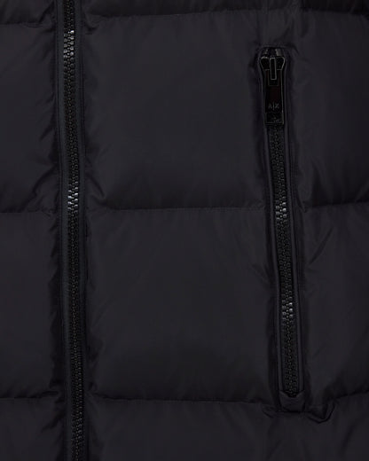 Quilted down puffer coat with a hood and zip pockets Icon