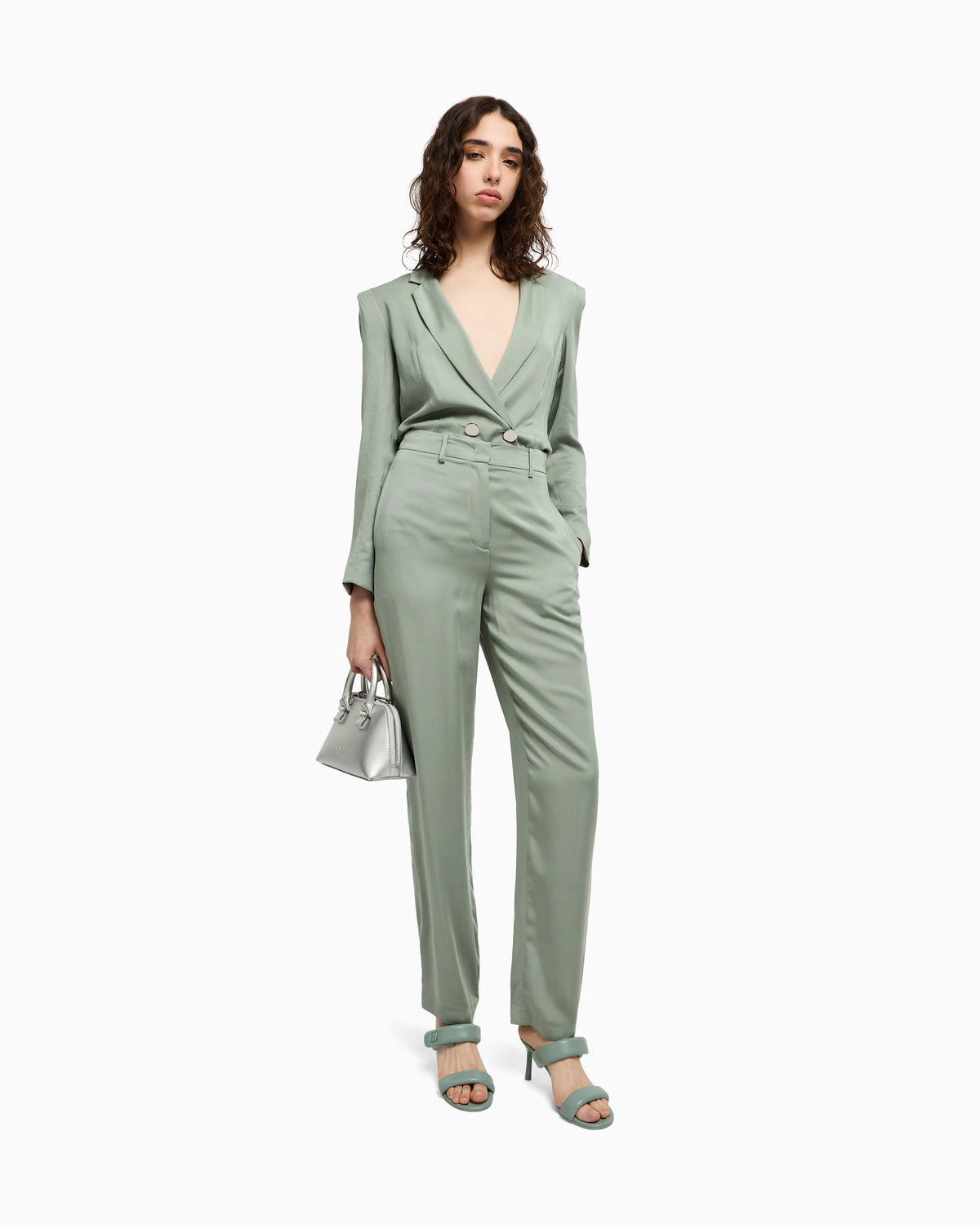Straight viscose trousers