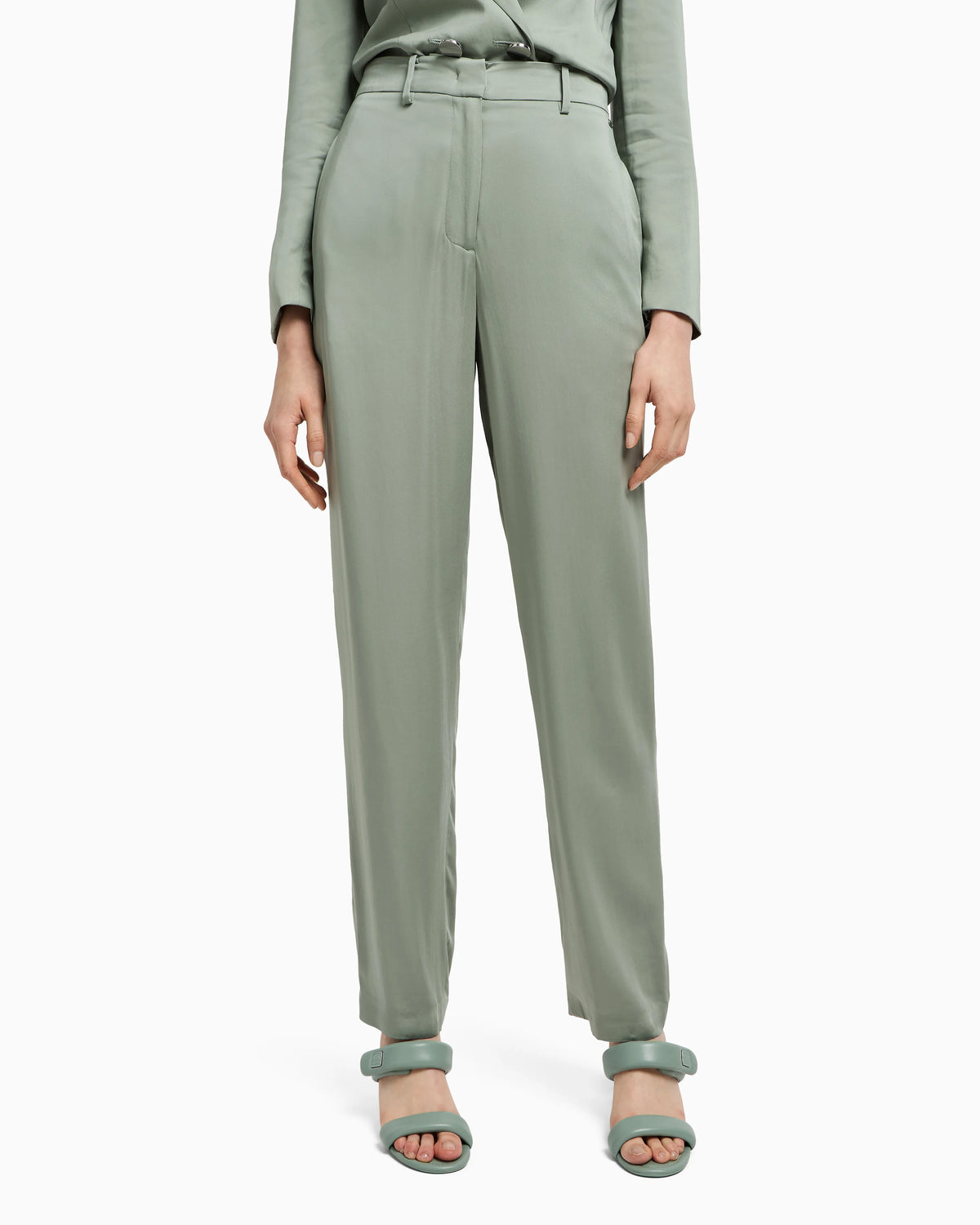 Straight viscose trousers