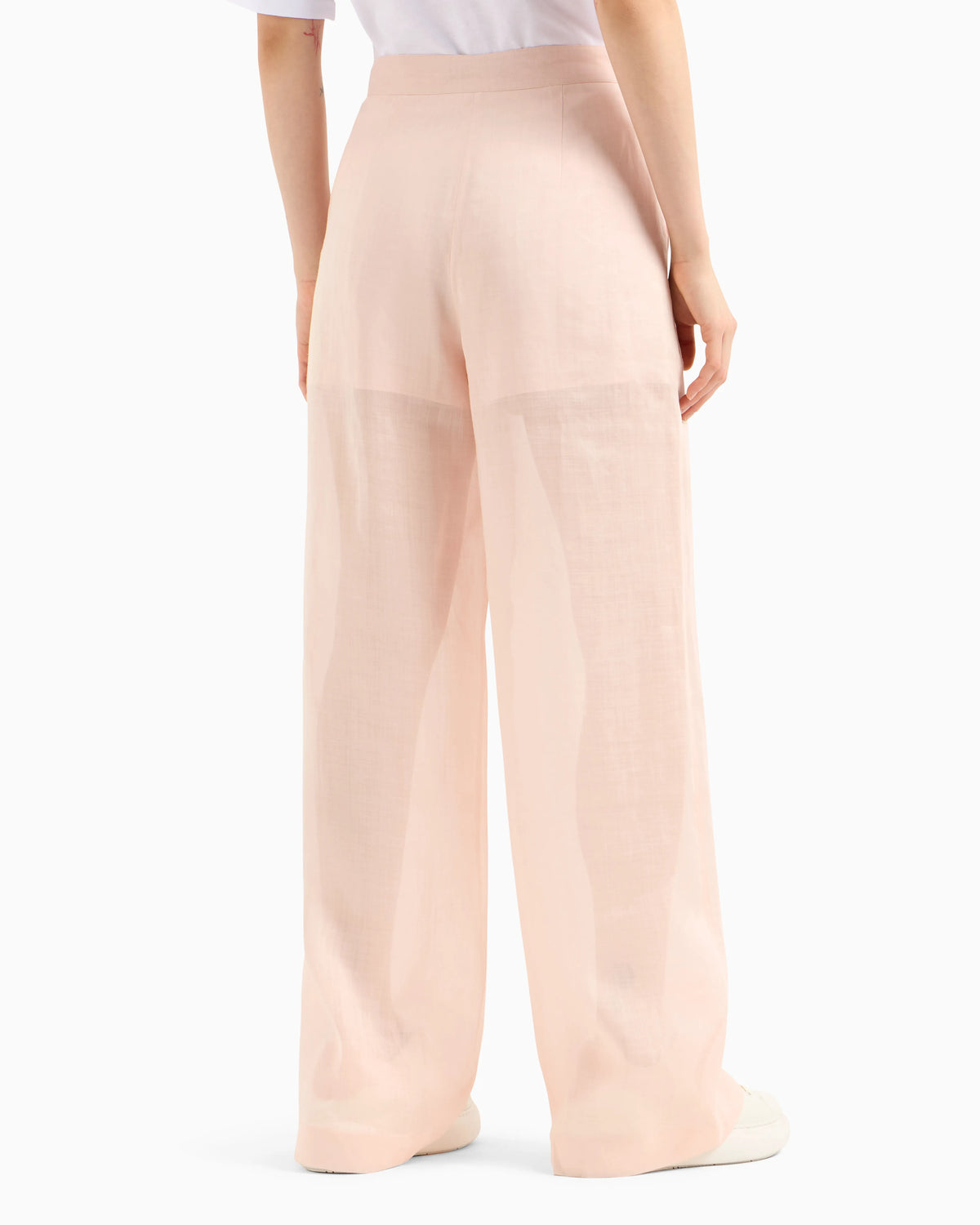Cotton ramie pleated trousers