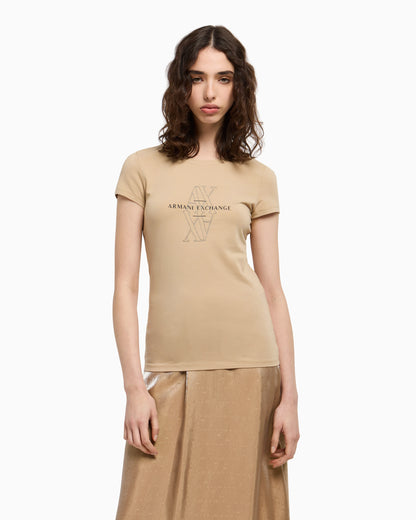 Slim fit T-shirt with embroidered logo