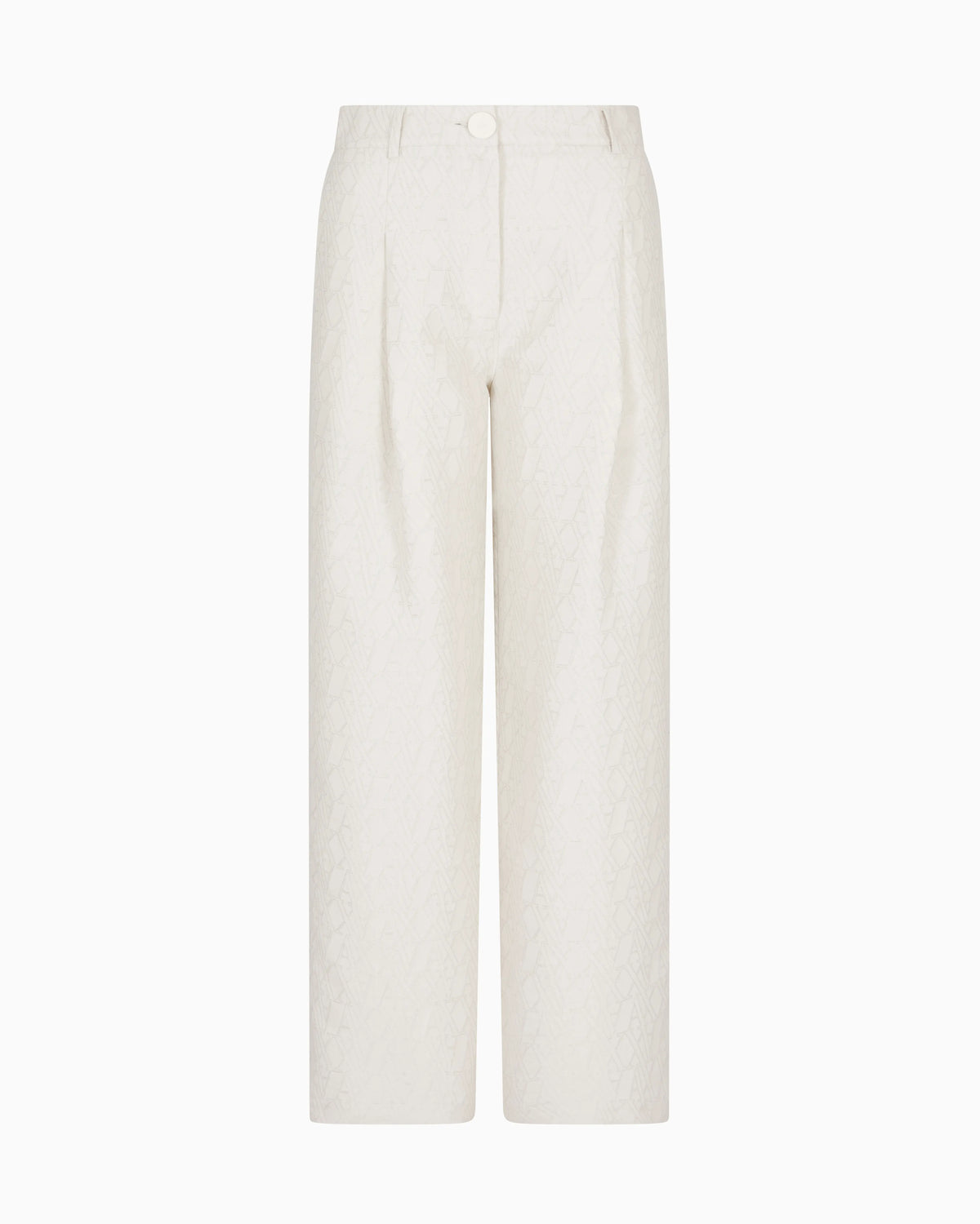 Pleated trousers with allover logo