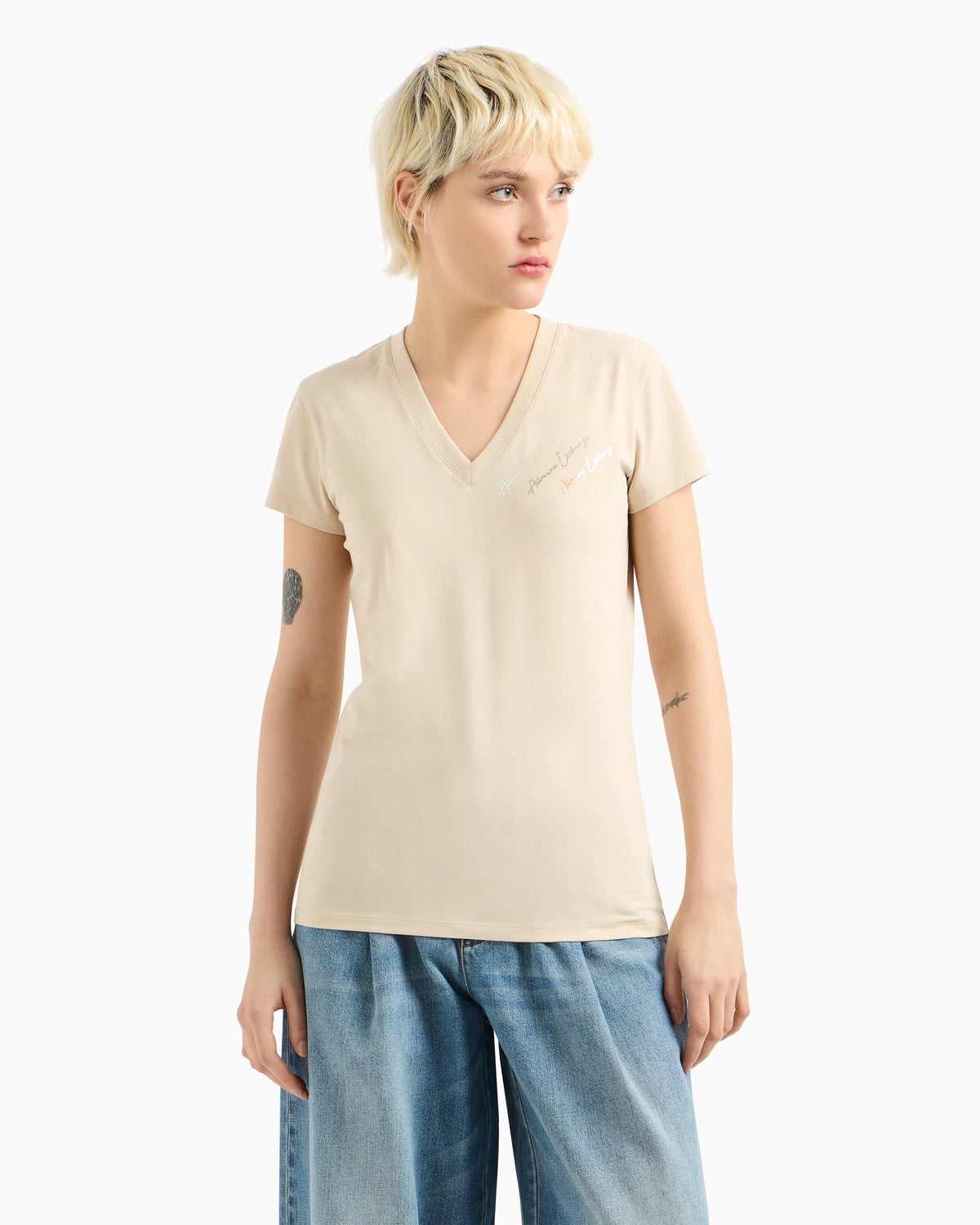 Slim fit T-shirt with signature logo