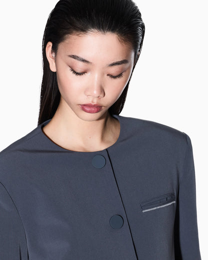 Cropped jacket in stretch fabric