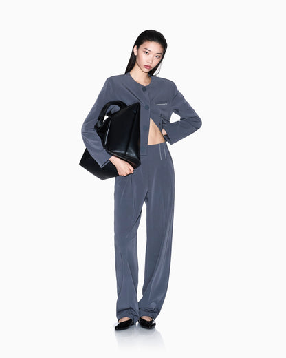 Cropped jacket in stretch fabric
