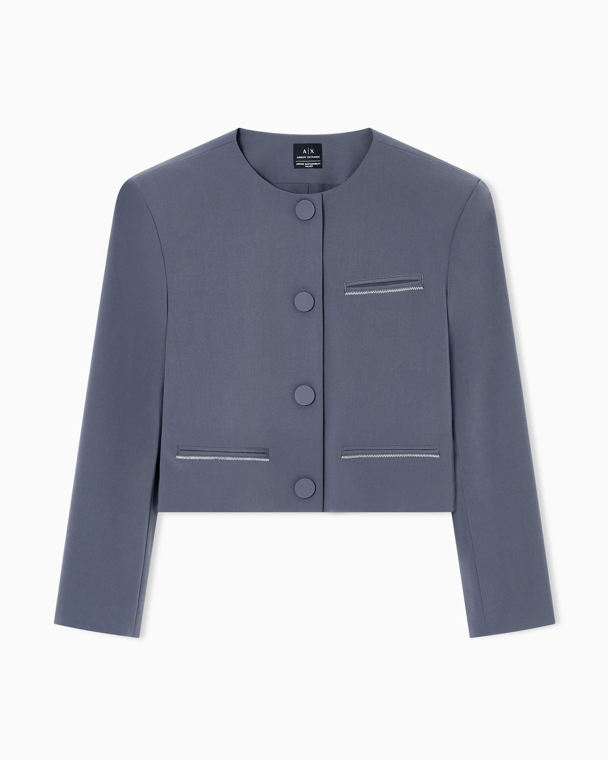 Cropped jacket in stretch fabric