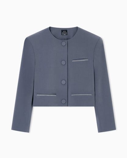 Cropped jacket in stretch fabric