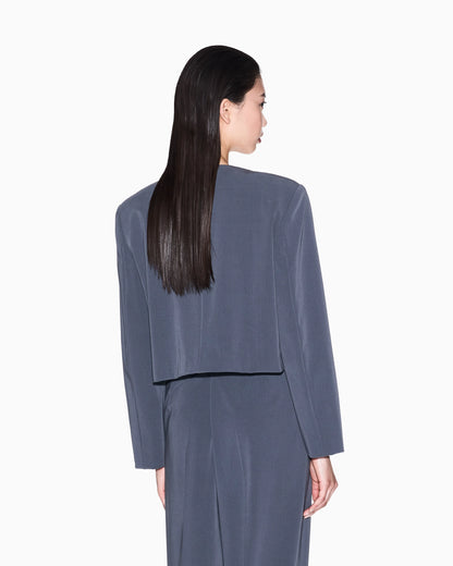 Cropped jacket in stretch fabric