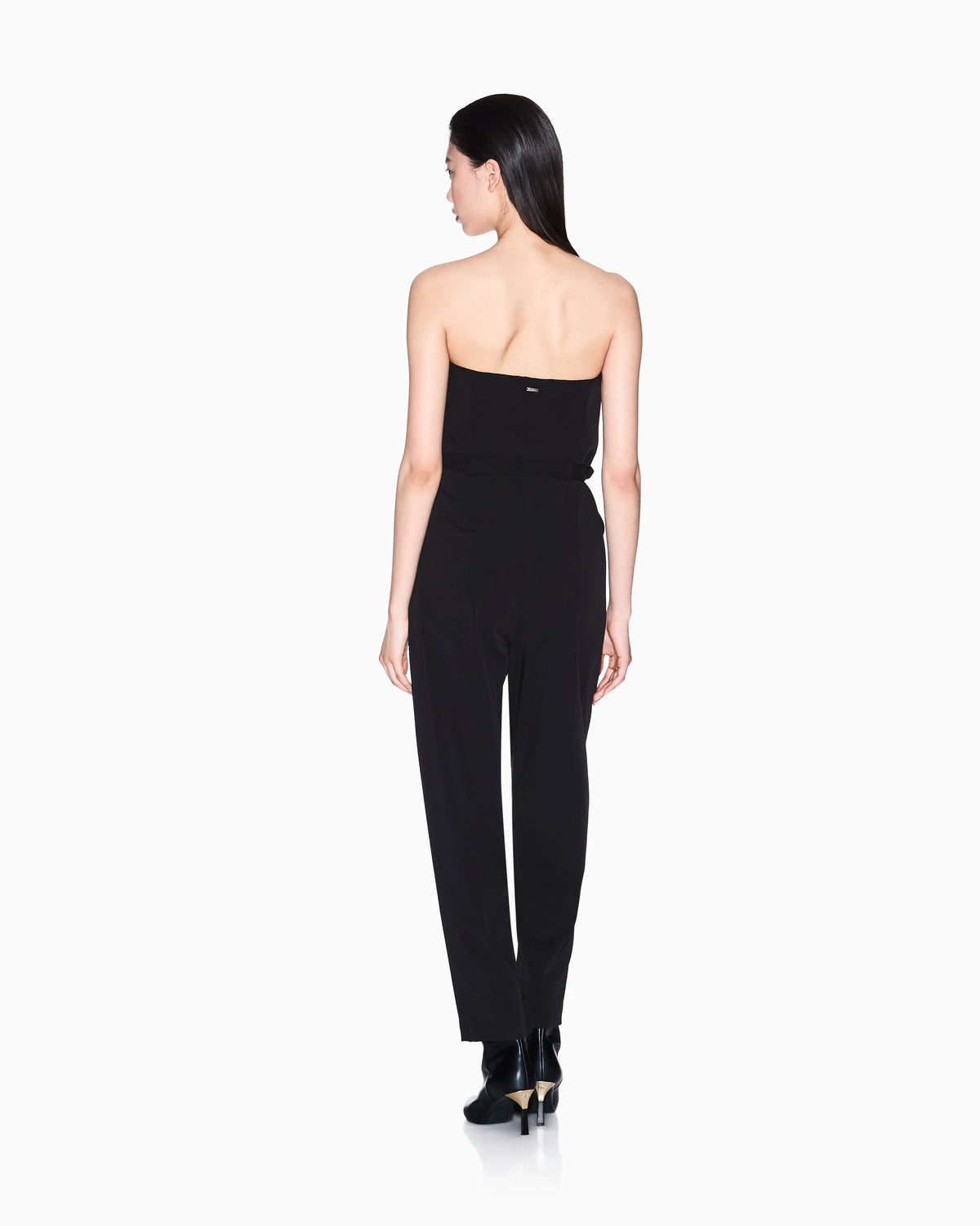 Jumpsuit with pleats and belt