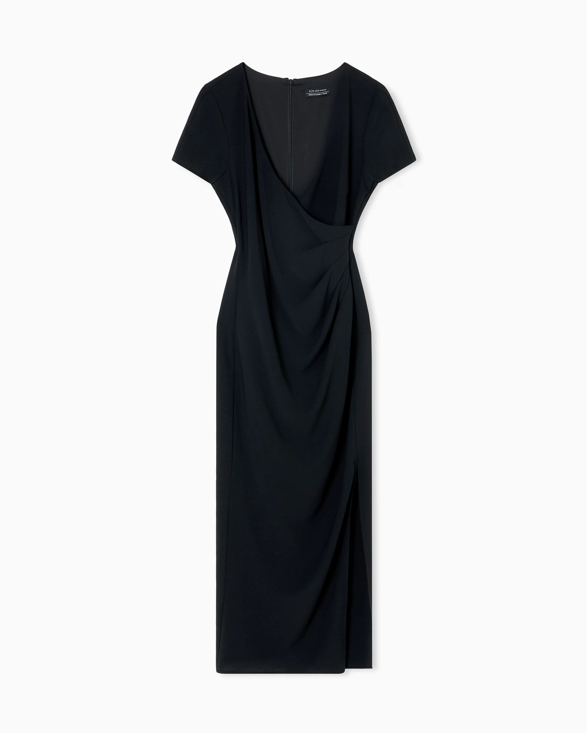 Midi dress with crossed V-neck
