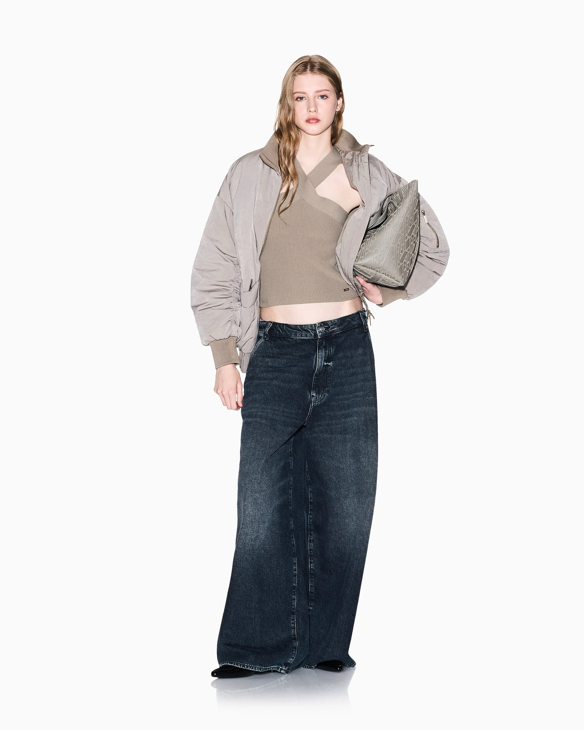 Recycled nylon bomber jacket