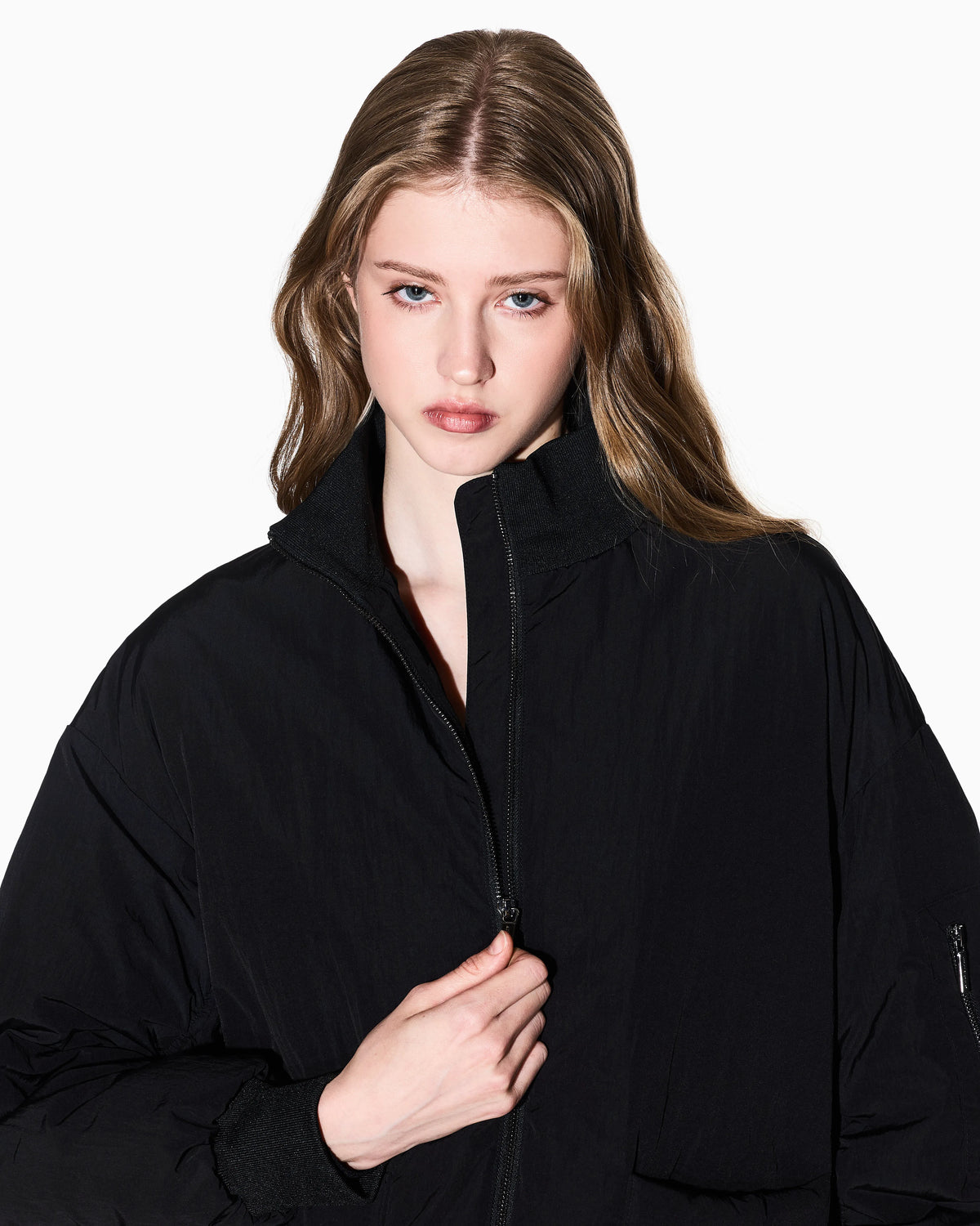 Recycled nylon bomber jacket