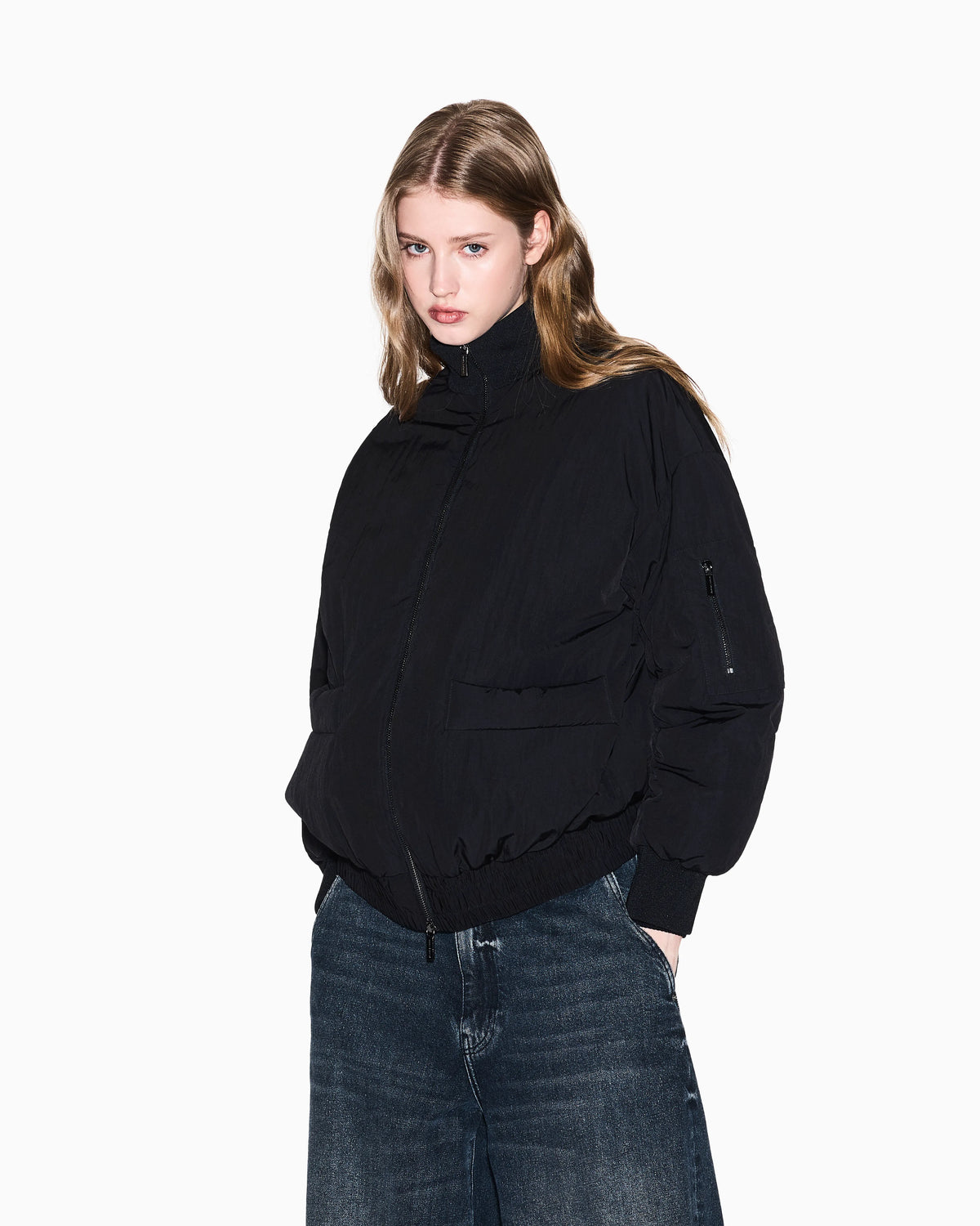 Recycled nylon bomber jacket
