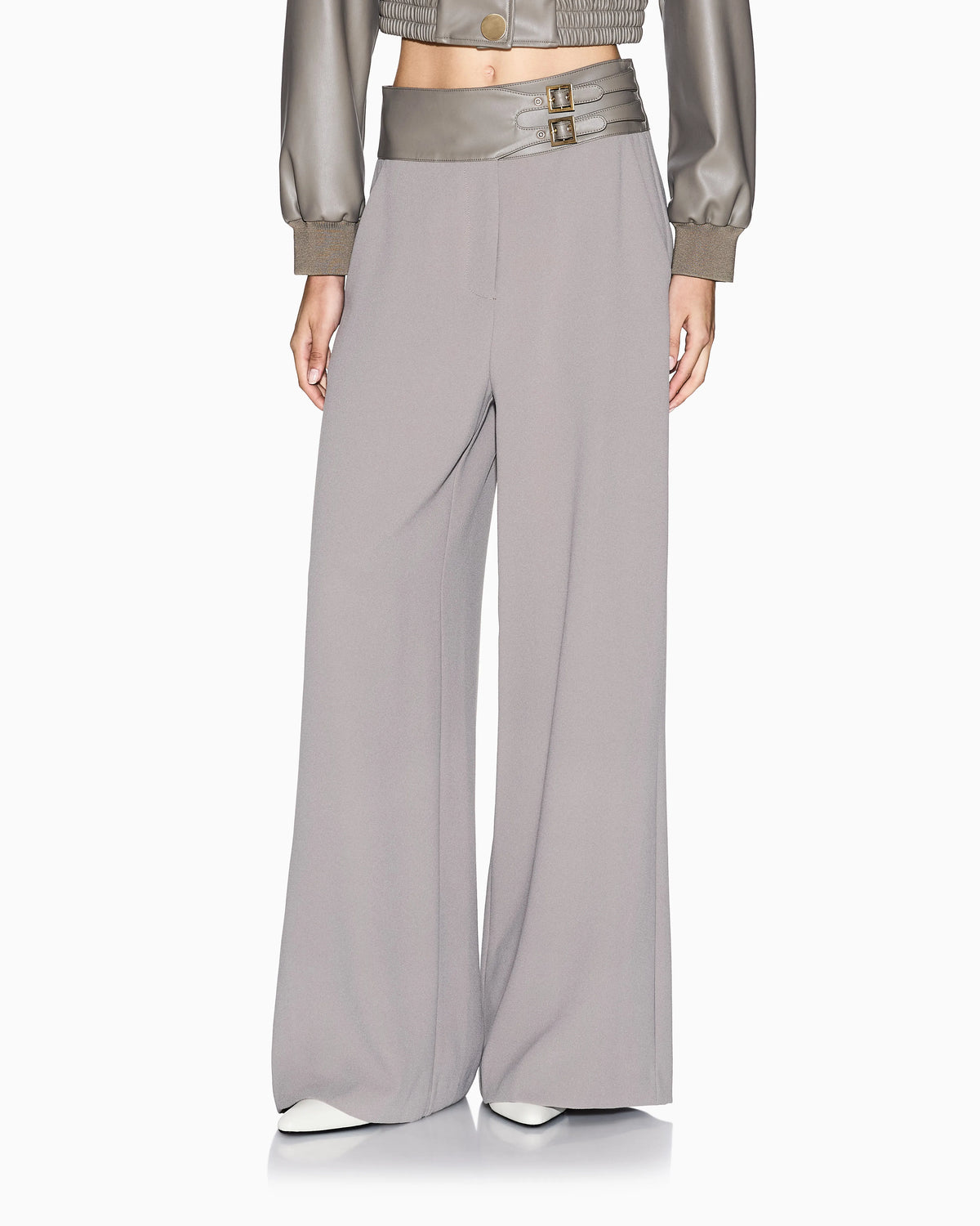 Palazzo trousers with straps