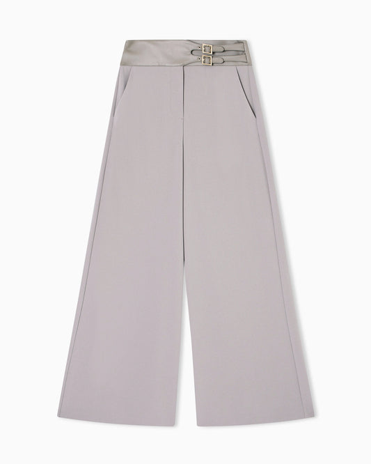 Palazzo trousers with straps