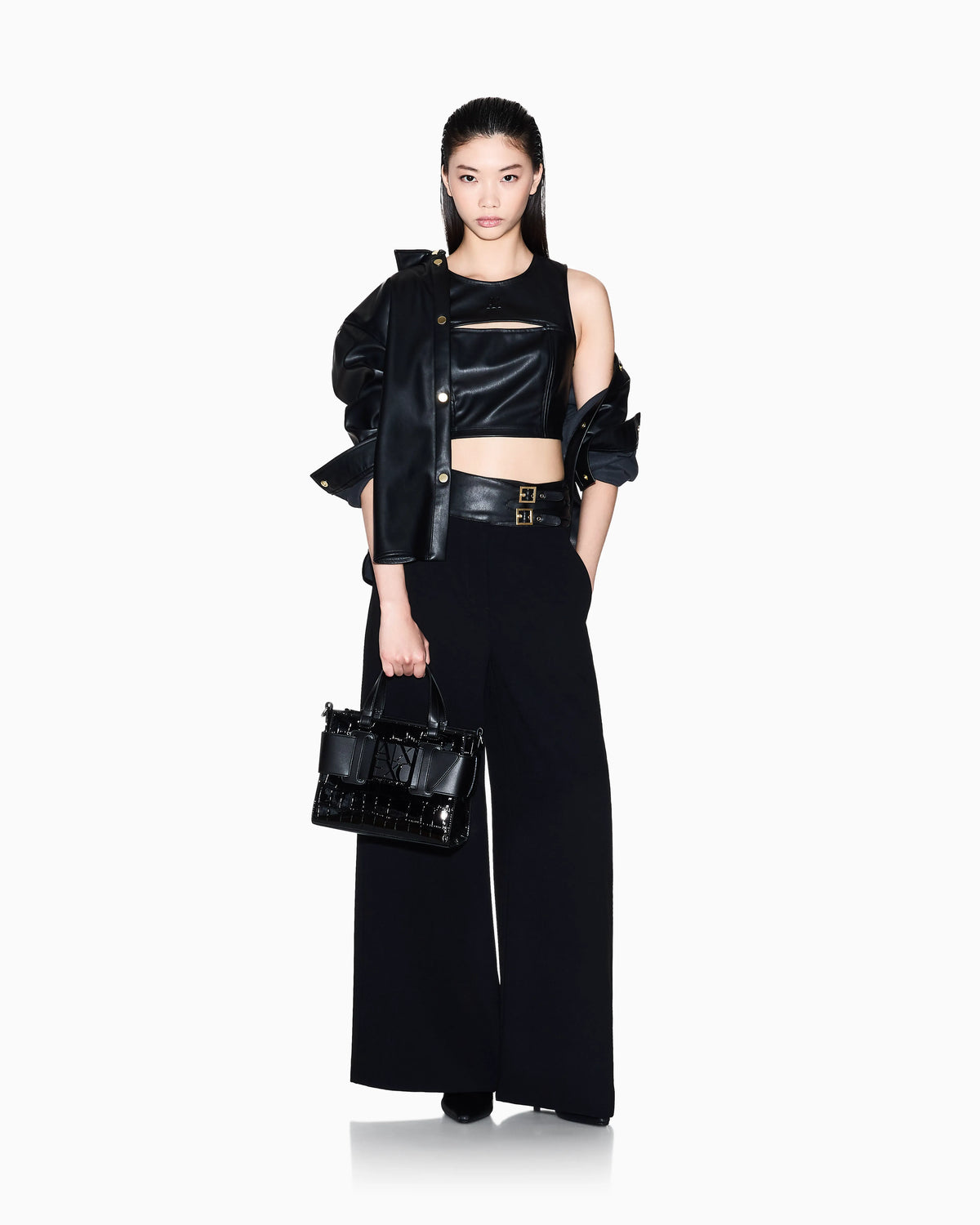 Palazzo trousers with straps