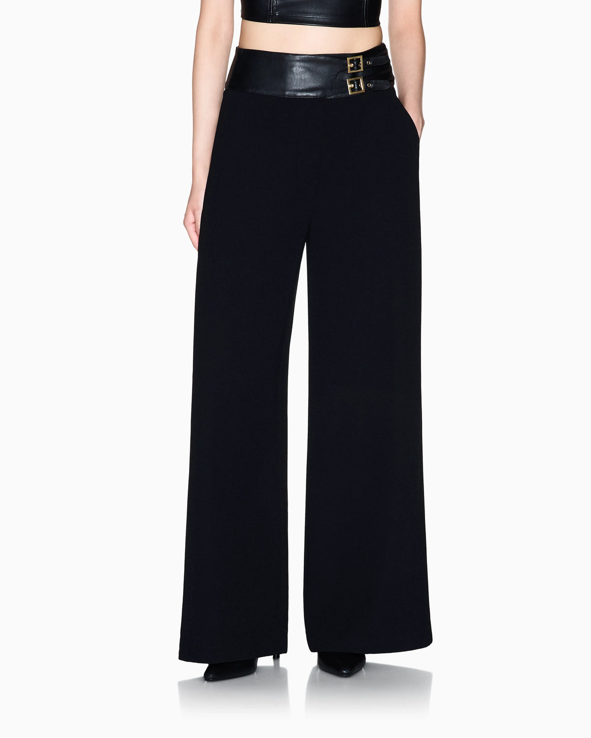 Palazzo trousers with straps