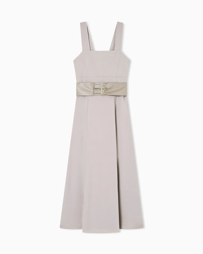 Longuette dress with belt