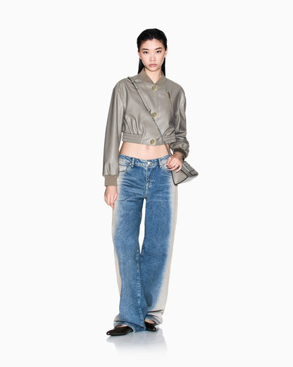 Short faux leather jacket