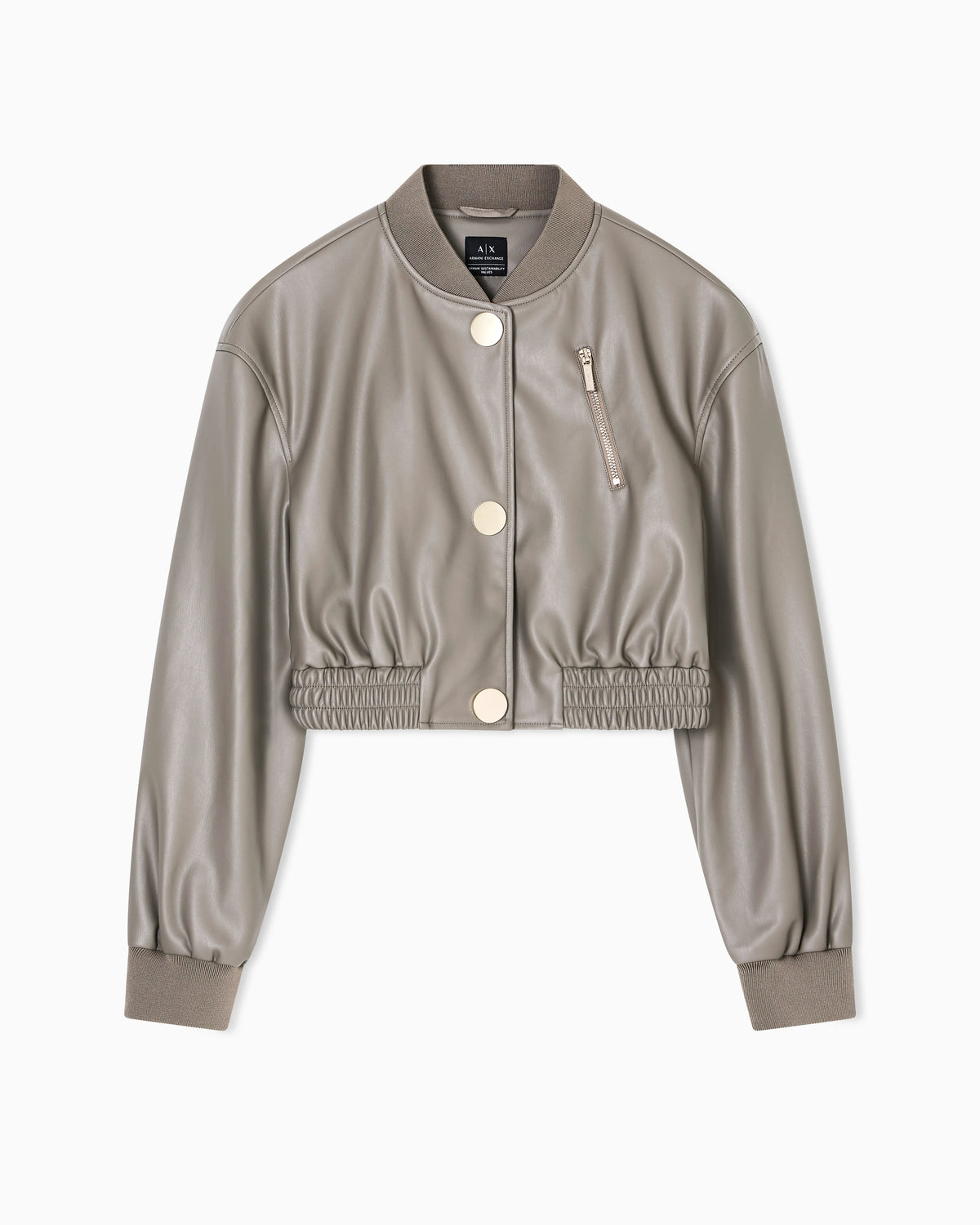 Short faux leather jacket