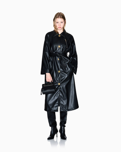 Coated fabric trench coat