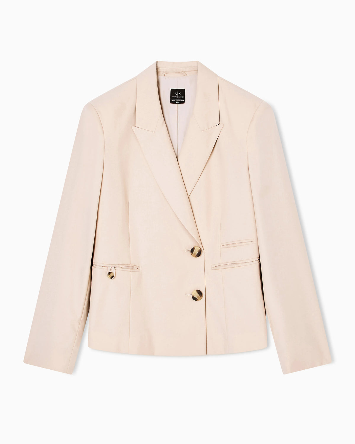 Jacket with off-center buttons