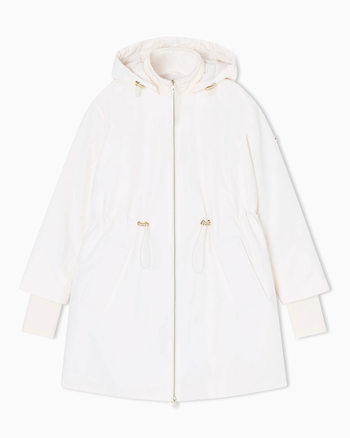 Recycled fabric parka with hood