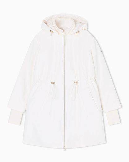 Recycled fabric parka with hood