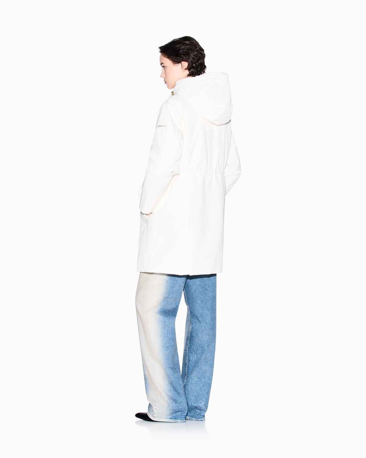 Recycled fabric parka with hood