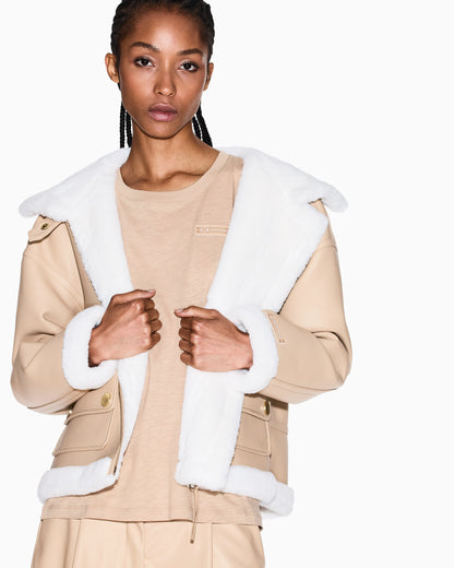 Short Faux Shearling Jacket