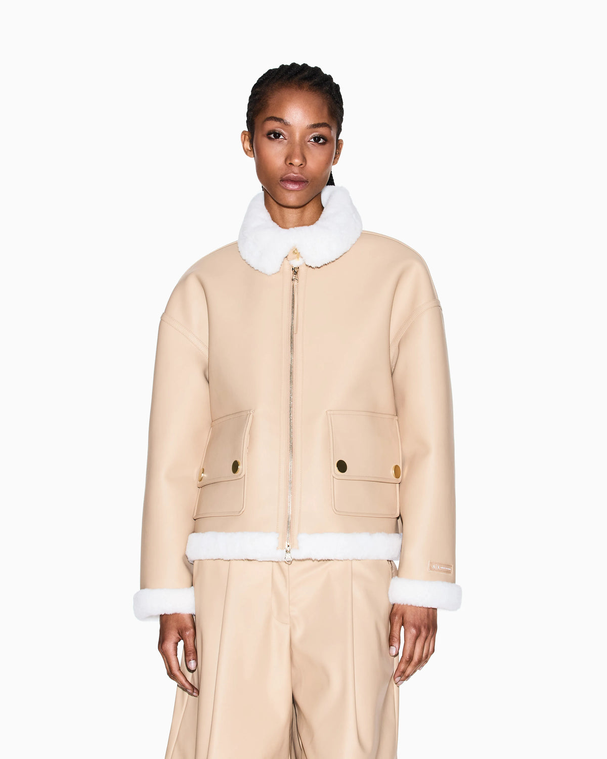 Short Faux Shearling Jacket