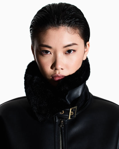 Short Faux Shearling Jacket
