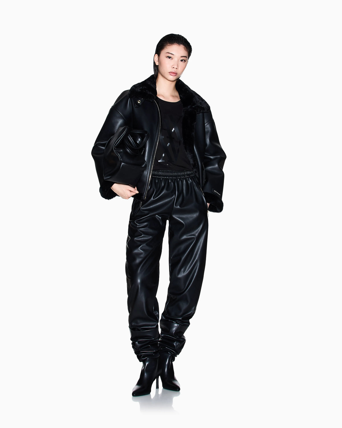 Short Faux Shearling Jacket