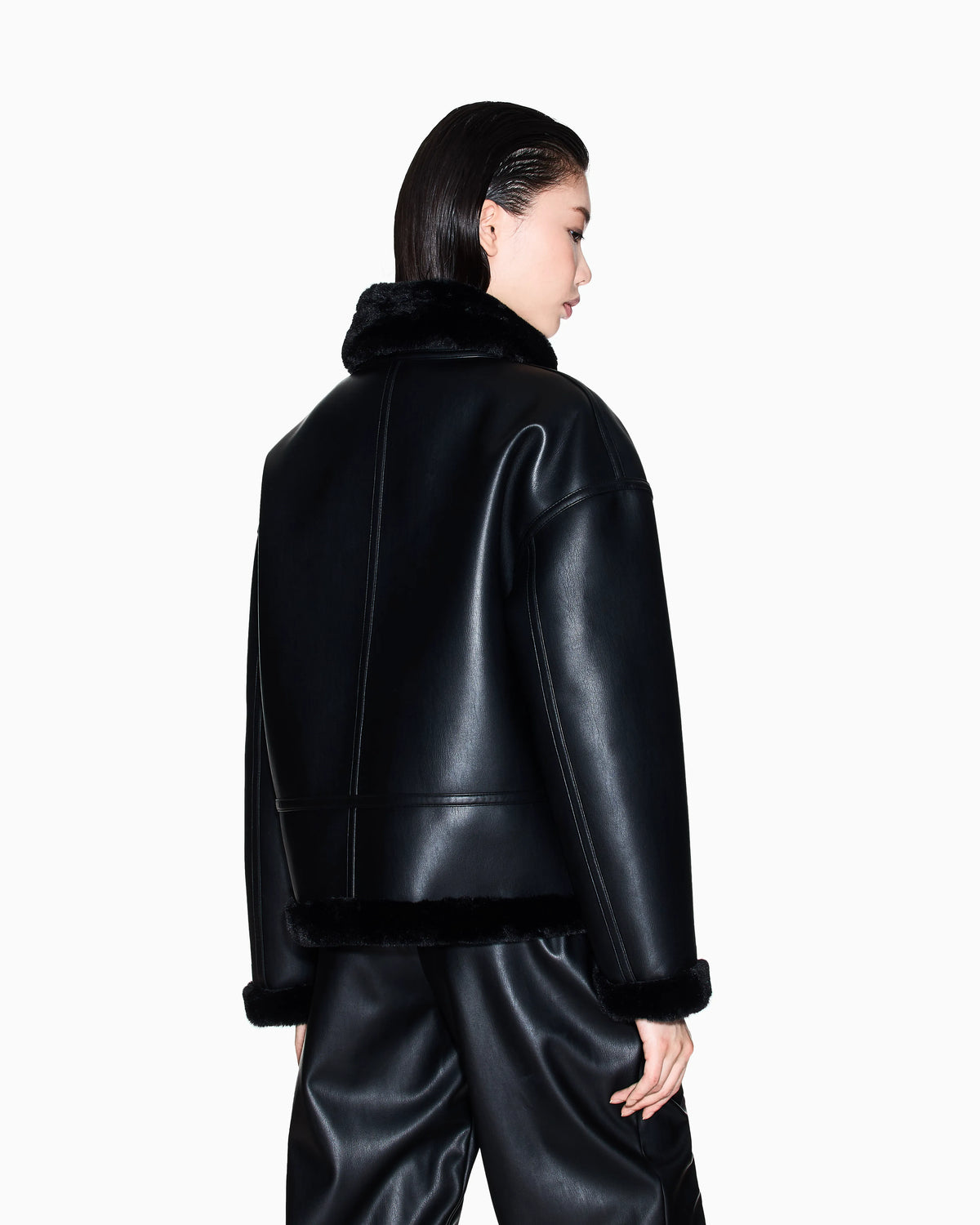 Short Faux Shearling Jacket
