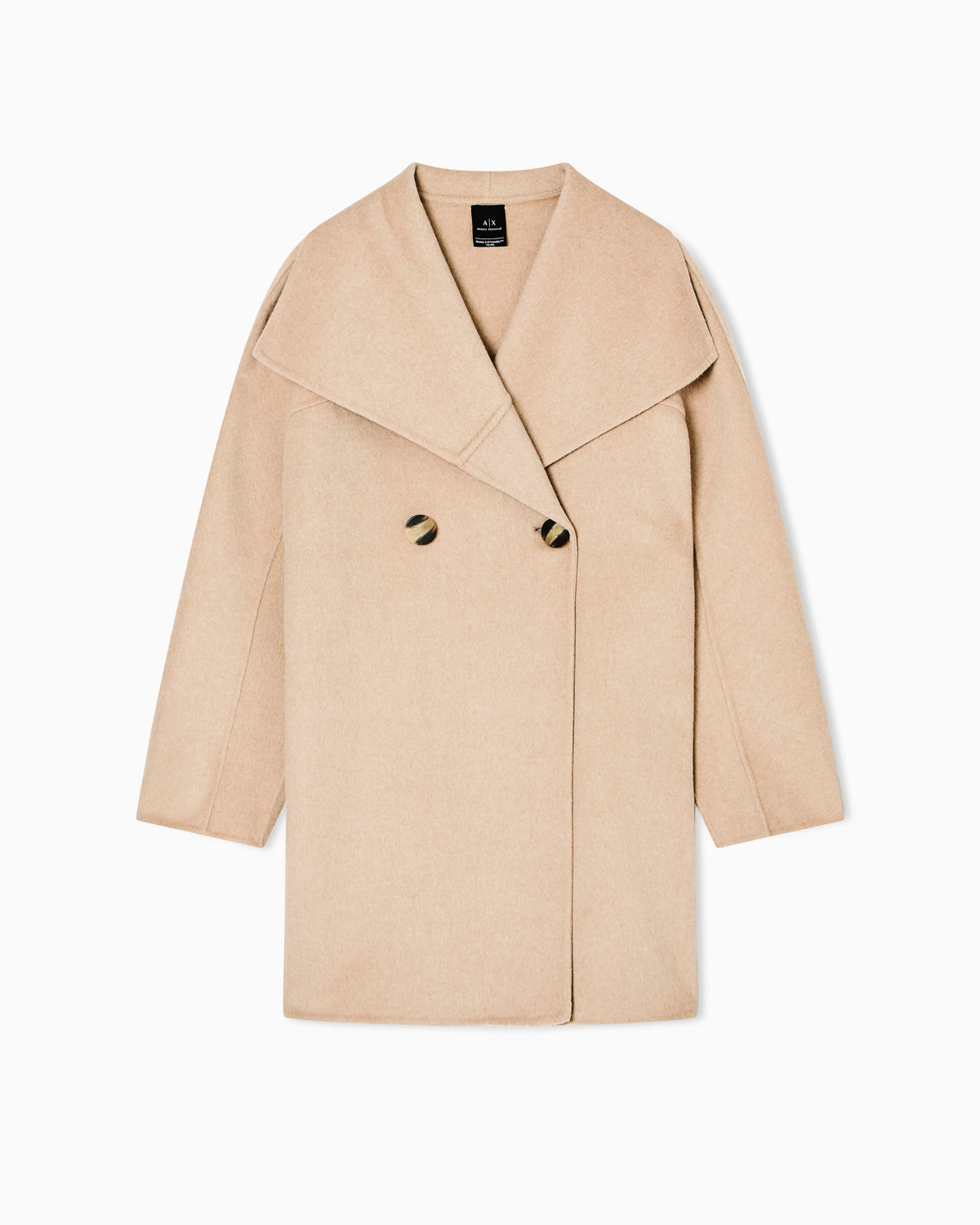 Double-breasted wool blend coat