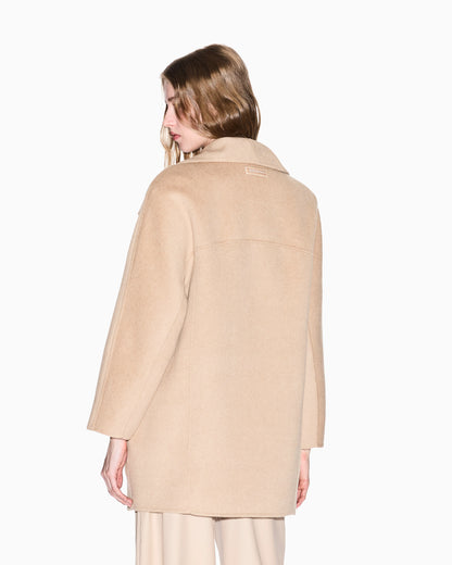 Double-breasted wool blend coat