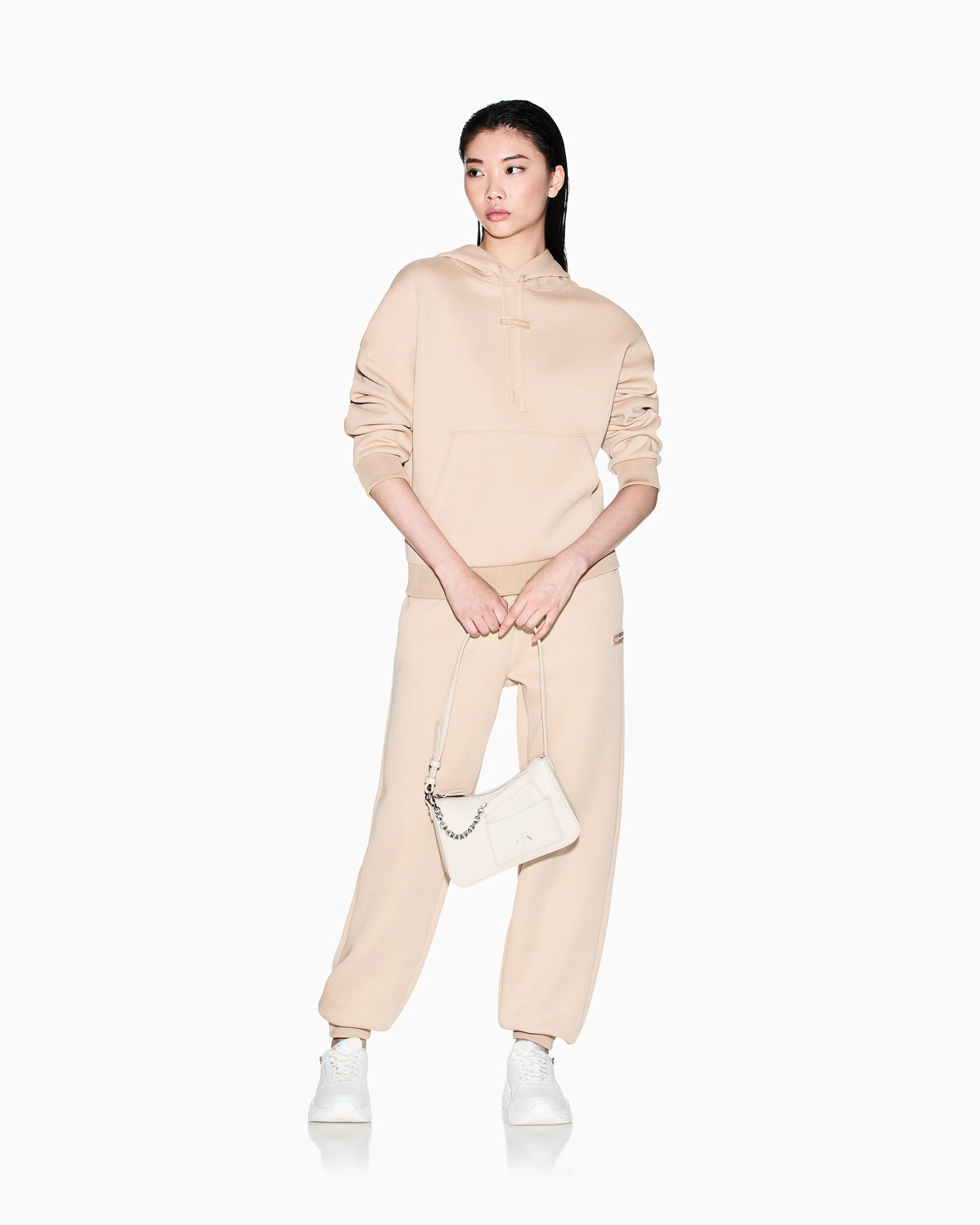 Hoodie in soft fleece fabric