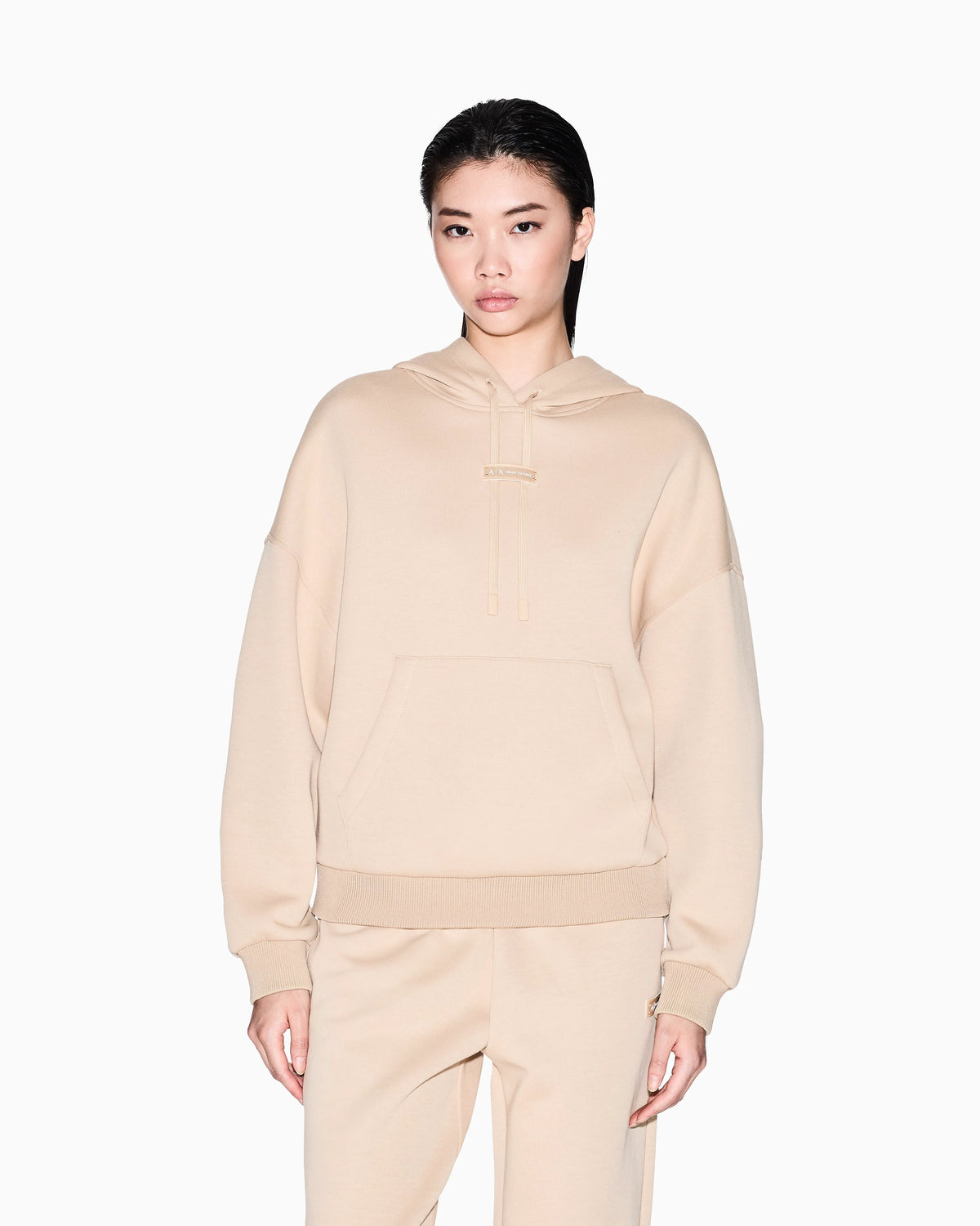 Hoodie in soft fleece fabric