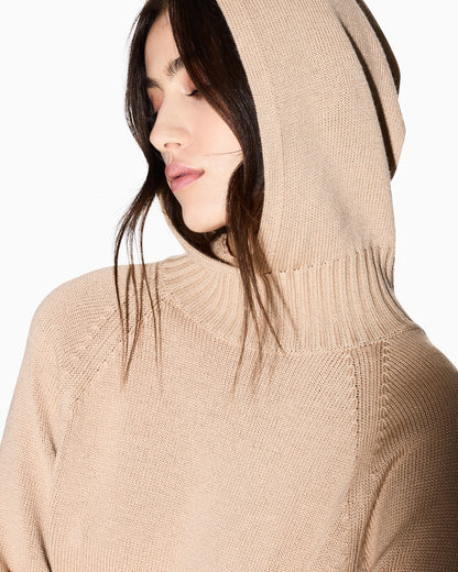 Cropped Sweater with Hood