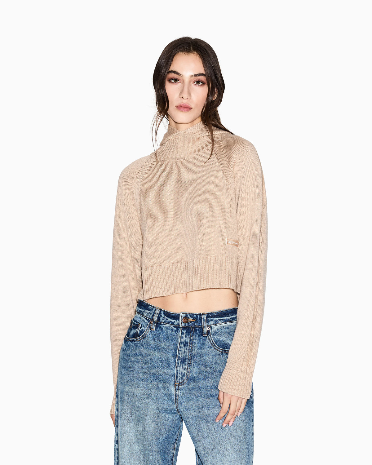 Cropped Sweater with Hood