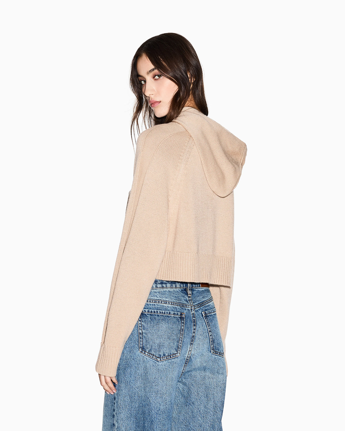Cropped Sweater with Hood