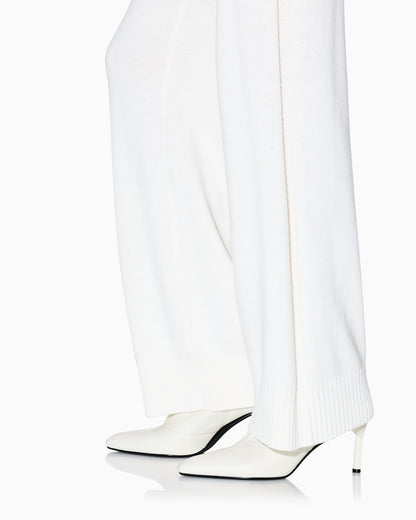 Wool blend knitted trousers
